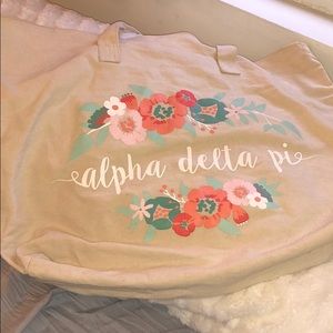 ADPI Floral Zip Tote - Alpha Delta Pi
